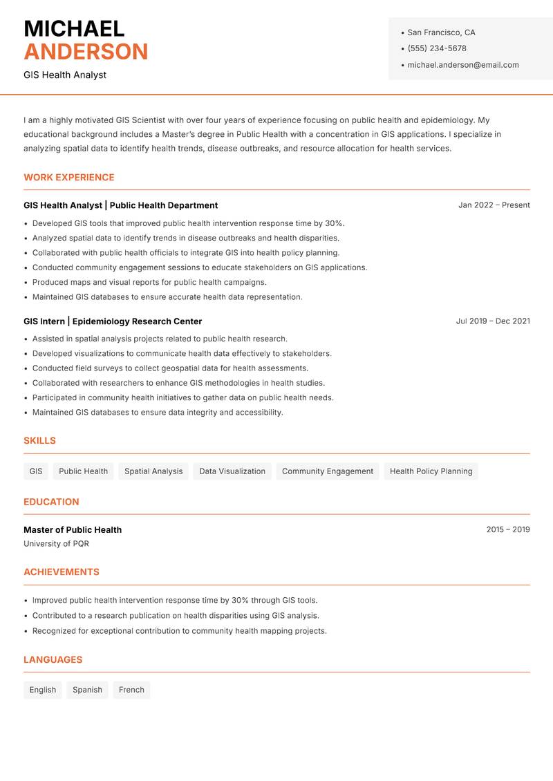 GIS Scientist resume template — Modern Professional