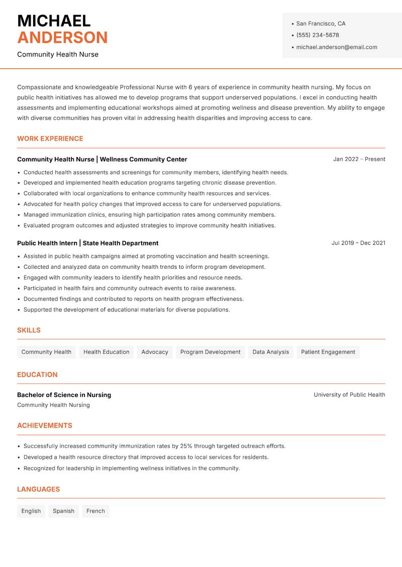 Professional Nurse resume template — Modern Professional