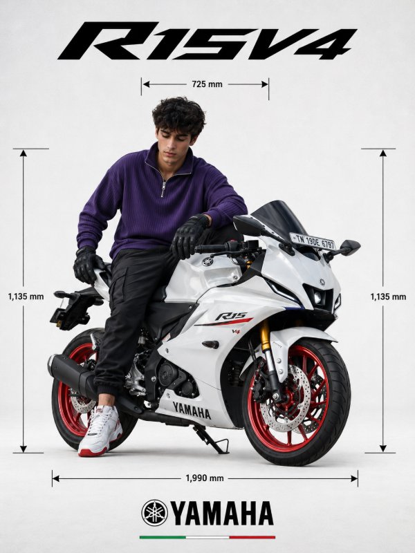 🏍️ Yamaha R15 V4 Specification Poster — AI image prompt example