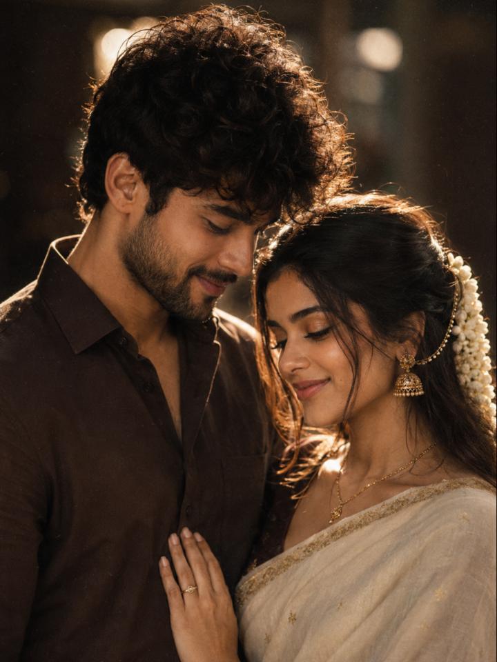 Golden Hour Love Story ✨🤍 — AI image prompt example generated with this prompt