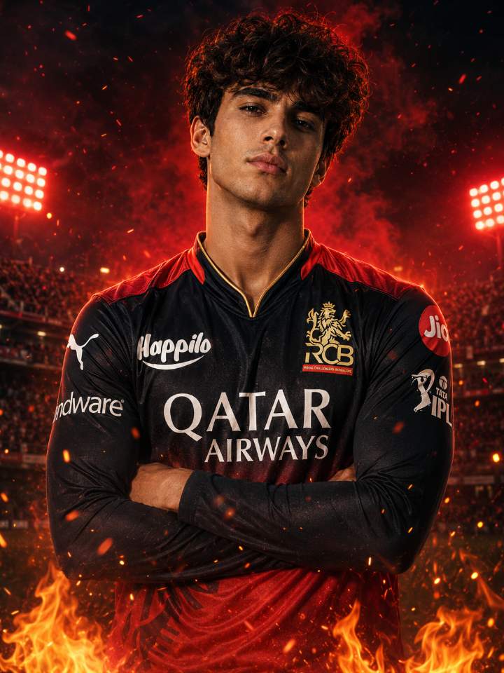 RCB Inferno Hero Poster 🔥🏏 — AI image prompt example generated with this prompt