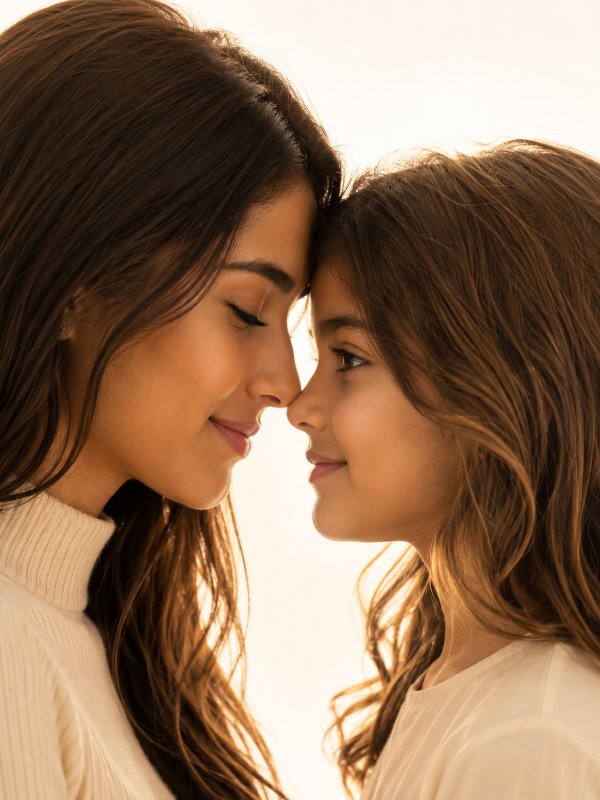 👩‍👧 Eternal Bond | Fine-Art Mother & Daughter Portrait — AI image prompt example
