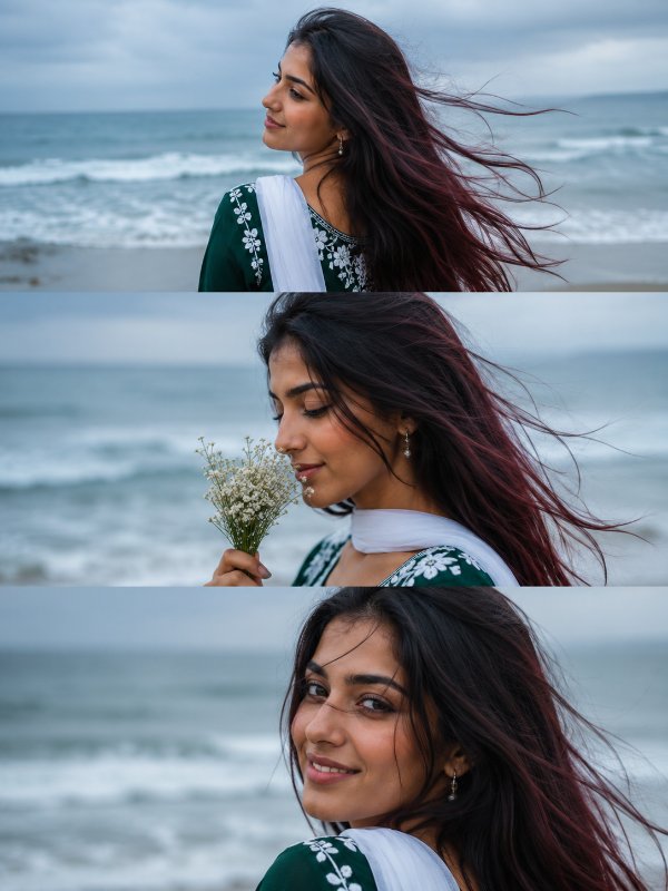 Coastal Breeze Triptych — AI image prompt example generated with this prompt