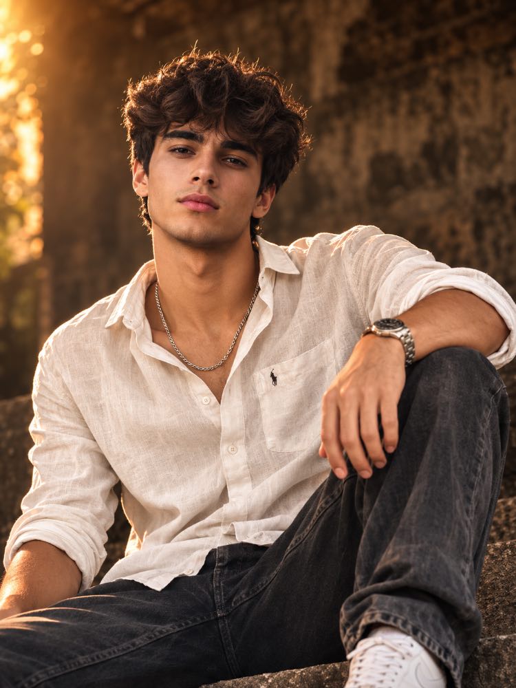 ✨ Cinematic Golden Hour Gentleman Portrait — AI image prompt example
