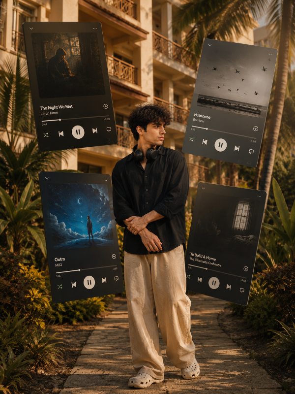Floating Music Cards Dreamcore Portrait — AI image prompt example generated with this prompt