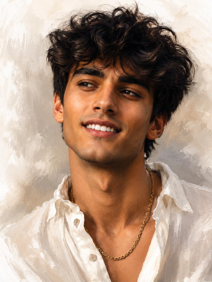 ✨ Joyful Oil-Paint Portrait — AI image prompt example generated with this prompt