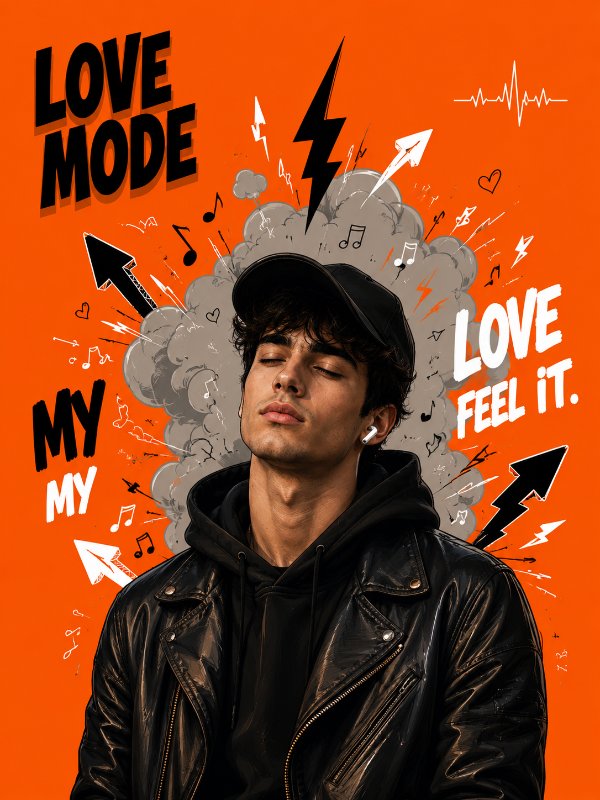 Love Mode Music Poster — AI image prompt example generated with this prompt