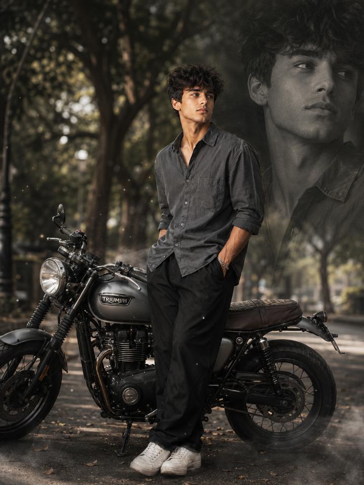 Midnight Rider Noir 🏍️ — AI image prompt example generated with this prompt