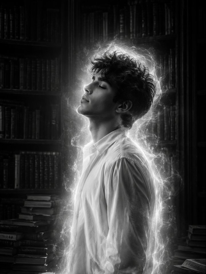 Soulbound in the Silent Library — AI image prompt example generated with this prompt
