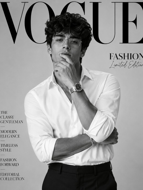 Vogue Noir: The Classy Gentleman — AI image prompt example generated with this prompt